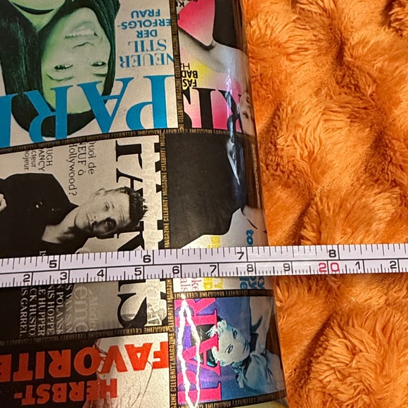 Colorful Magazine Print Clutch approx 13” x 7 1/2” small callout see pics - Picture 7 of 7